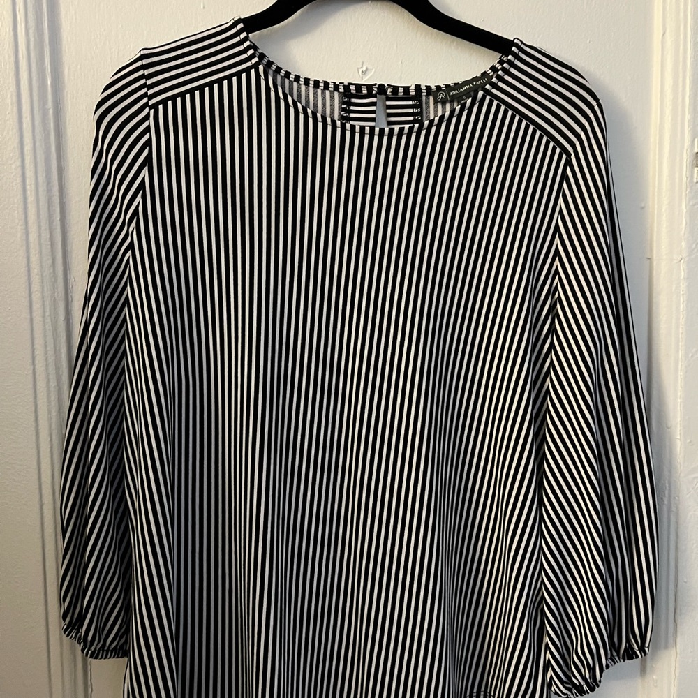 Black & white striped blouse